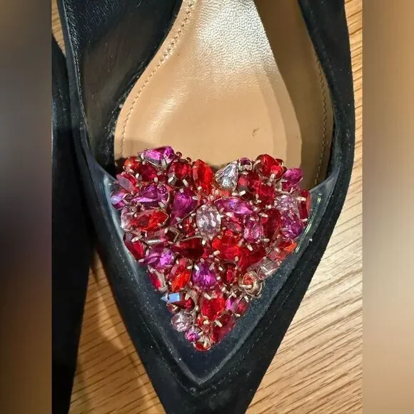 Aquazzura Love Me 45 Suede & Vinyl Slingback Pump - Picture 3 of 9